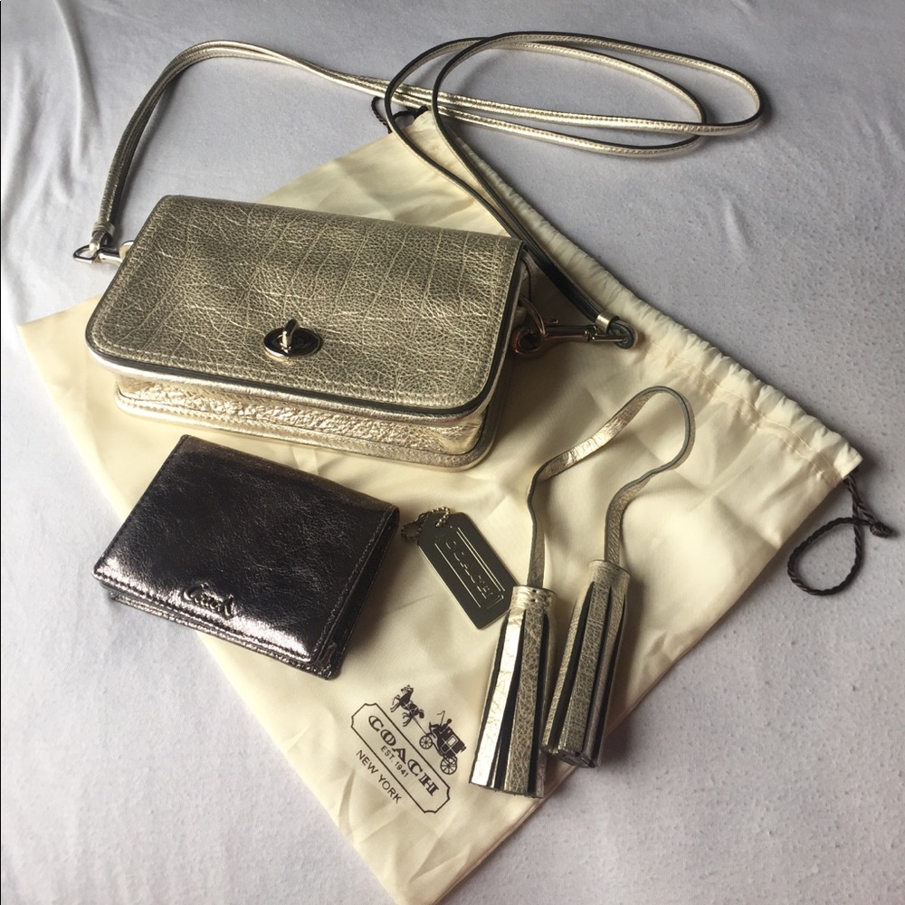Gold Coach Cross Body w/ Wallet